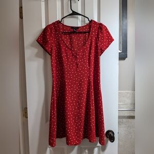 Red polka dot dress